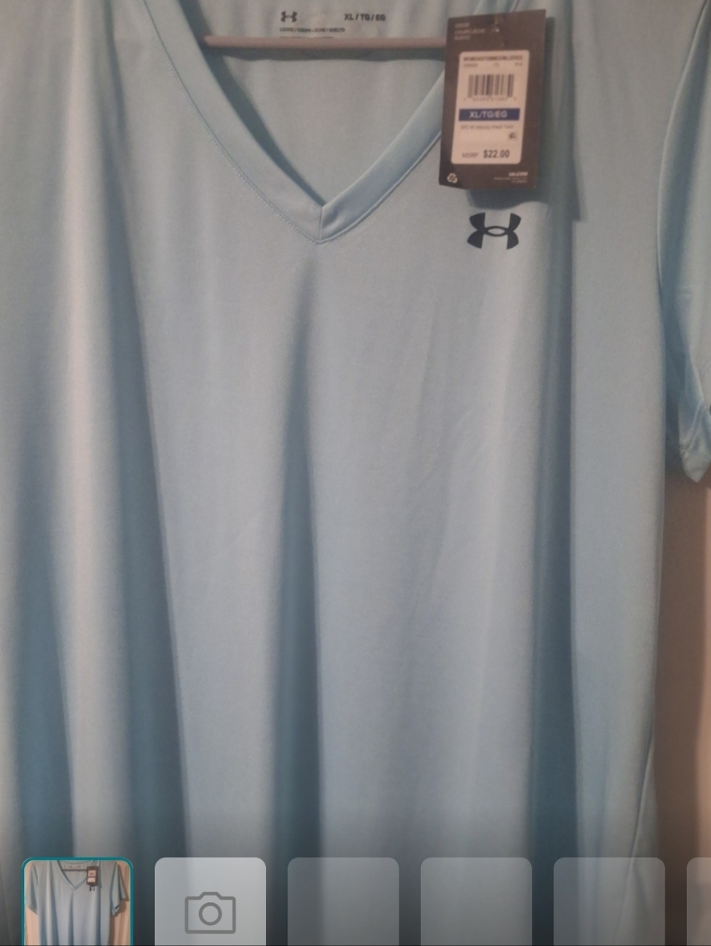 Under Armour Light Blue V-Neck Performance Polo